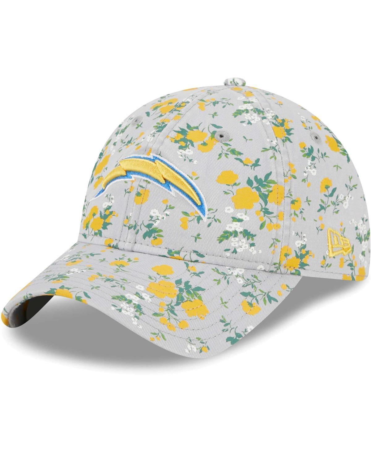 Womens New Era Gray Los Angeles Chargers Bouquet 9TWENTY Adjustable Hat Product Image