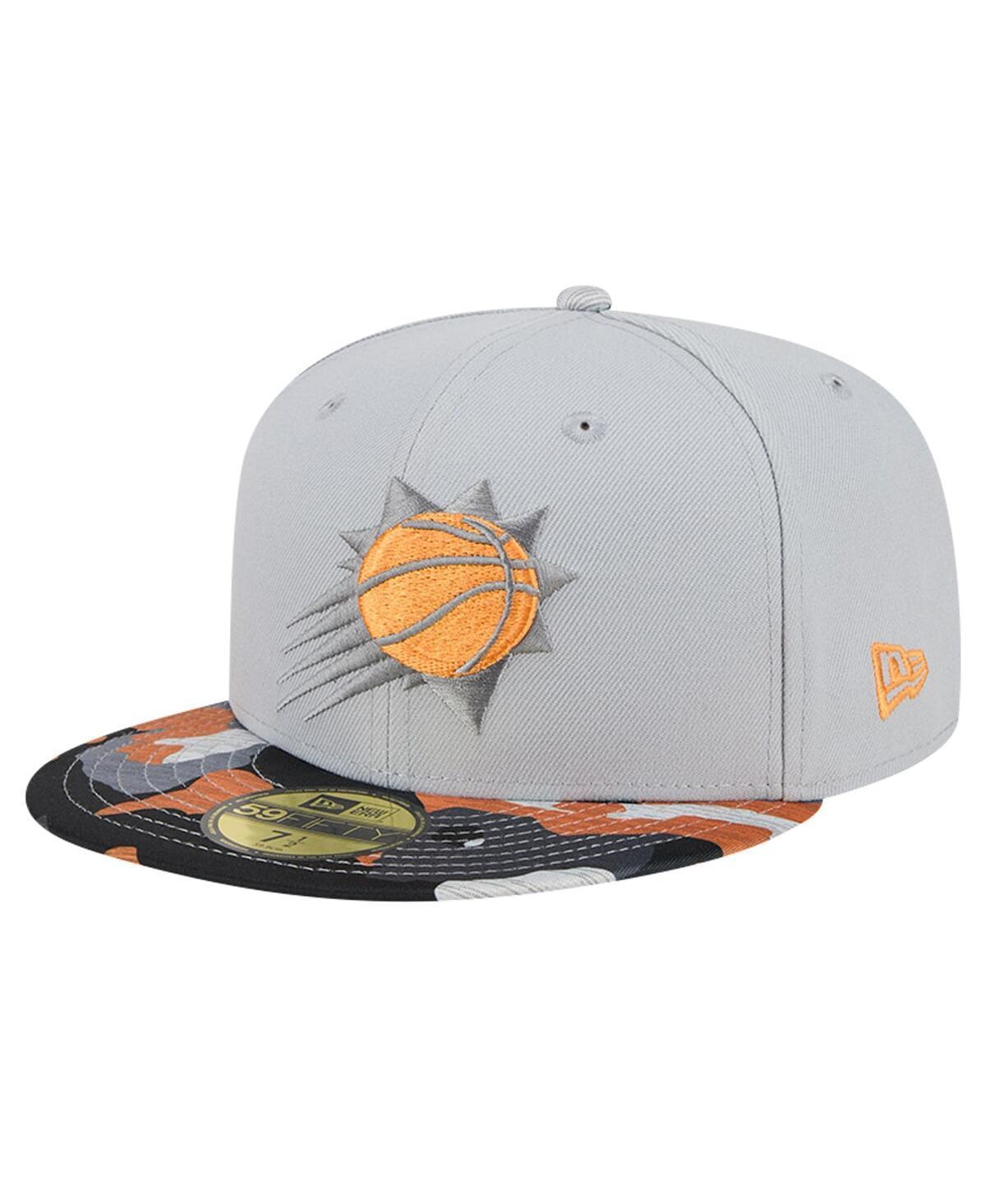 Mens New Era Gray Phoenix Suns Active Color Camo Visor 59FIFTY Fitted Hat Product Image