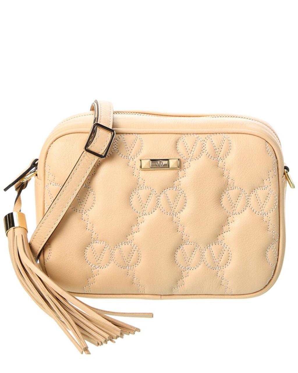 Mia Matelasse Leather Crossbody In Beige product image