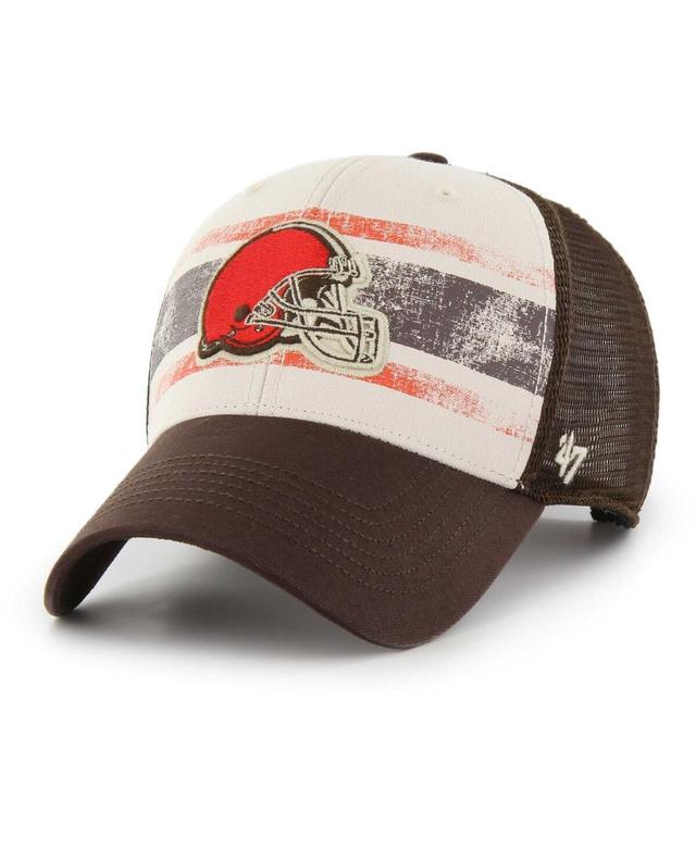 Mens 47 Brand Cream Distressed Cleveland Browns Breakout Mvp Trucker Adjustable Hat Product Image