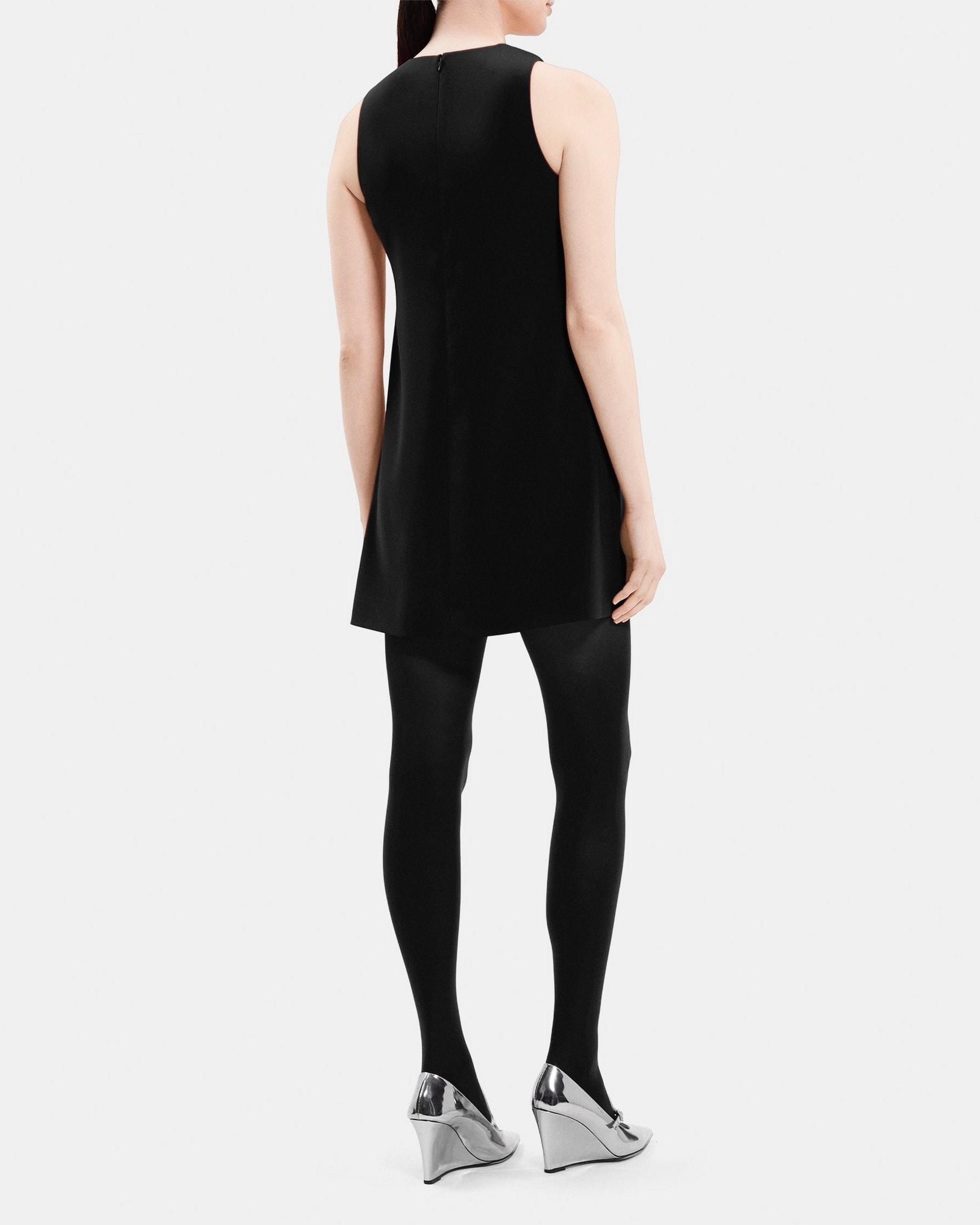 Sleeveless Mini Shift Dress in Crepe Product Image