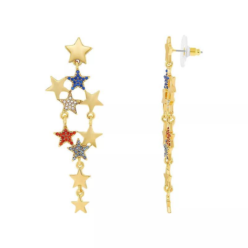 Emberly Polished Multi-Color Stars Drop Earrings, Womens Product Image