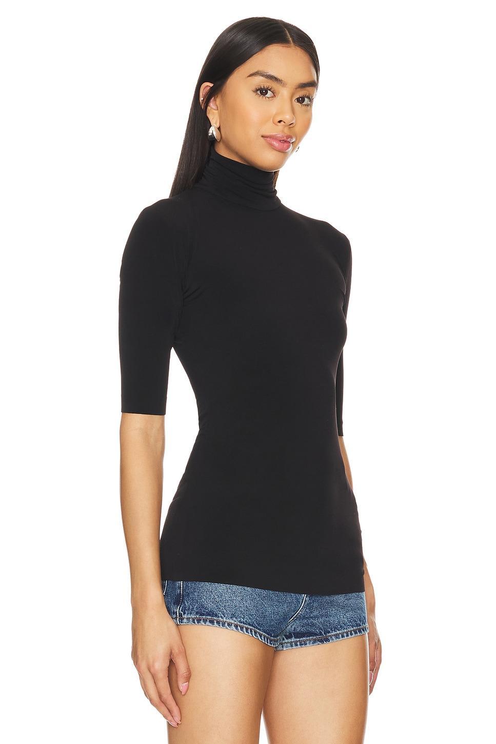 Slim Fit Short Sleeve Turtleneck Top Norma Kamali Product Image