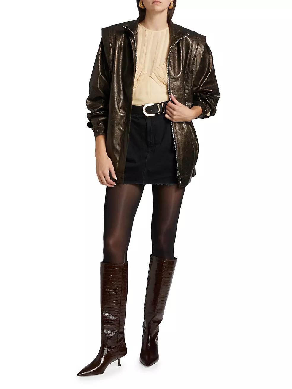 Vonna Faux Leather Jacket Product Image