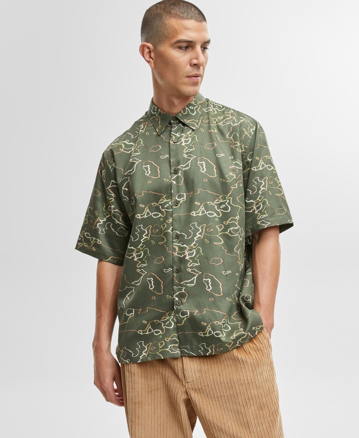 Mode of One Mens Relaxed-Fit Printed Button-Down Shirt, Created for Macys Product Image