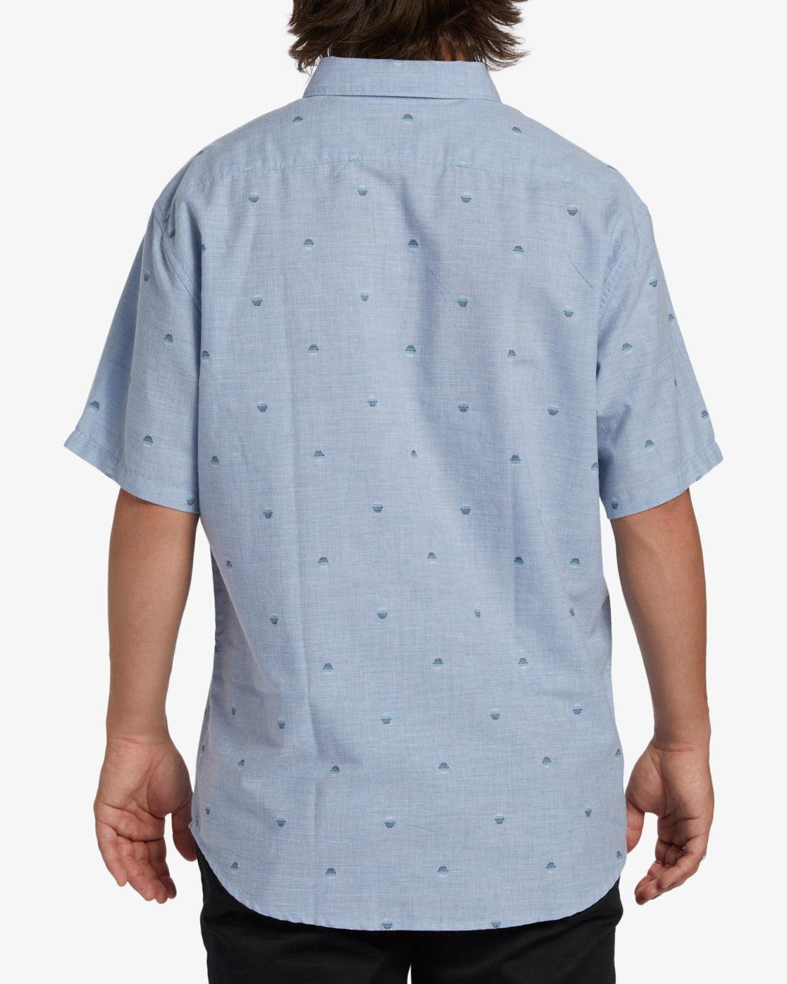 All Day Jacquard Short Sleeve Shirt - Washed Blue Male Product Image