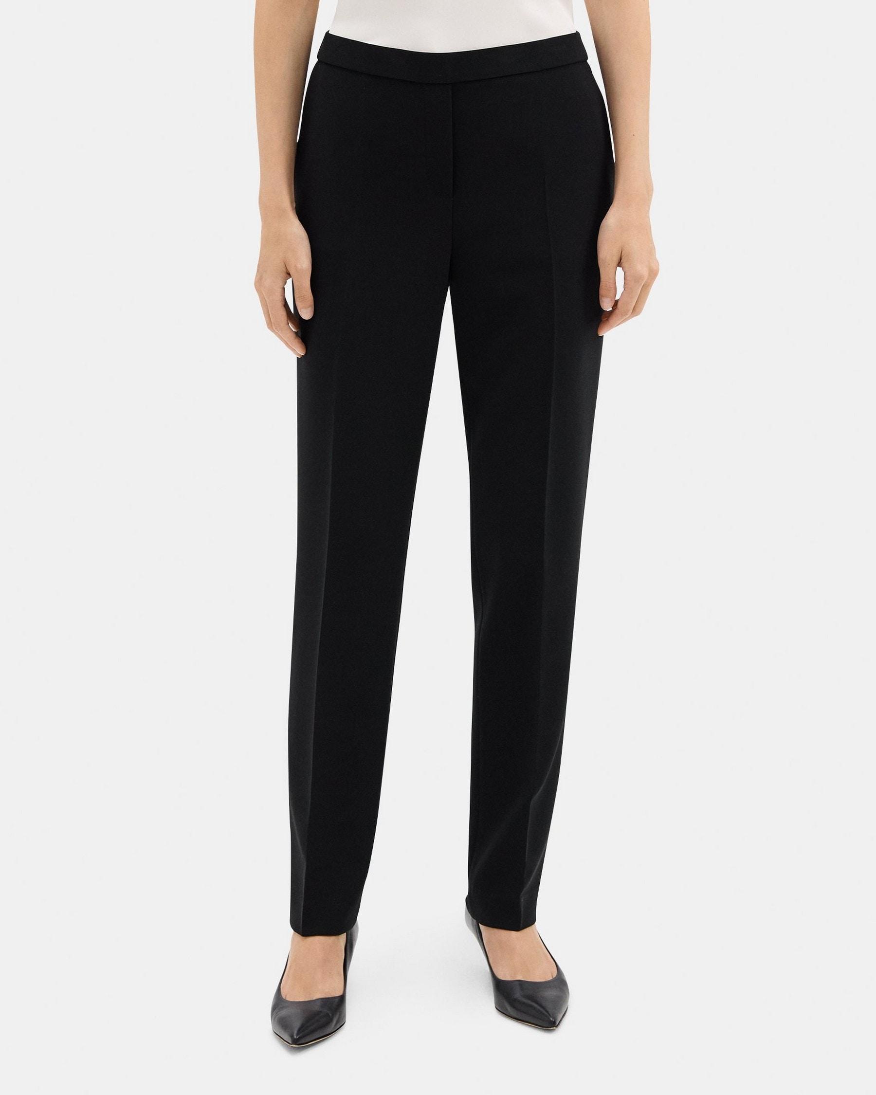 Slim Cropped Pull-On Pant in Crepe Product Image