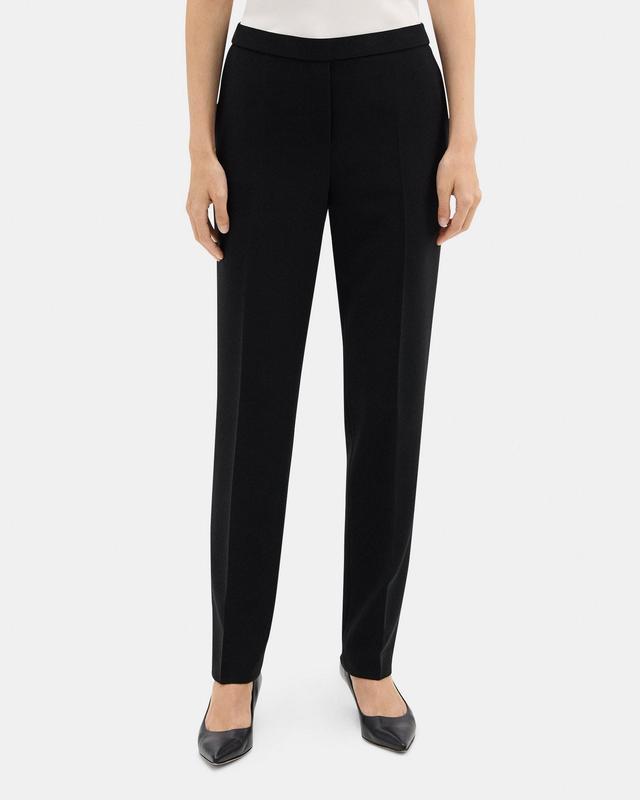 Slim Cropped Pull-On Pant in Crepe Product Image