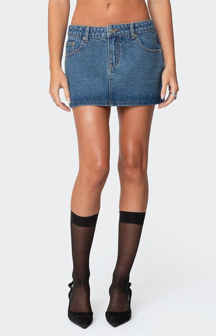 Edikted Womens Chiara Denim Micro Skirt Product Image