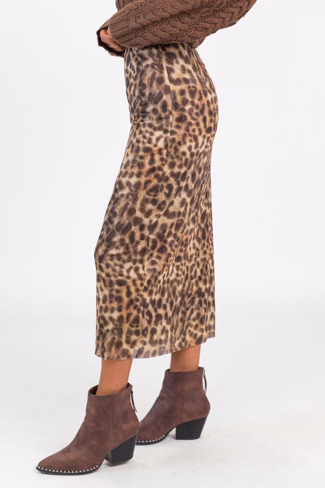 Fierce Love Leopard Knit Midi Skirt Product Image