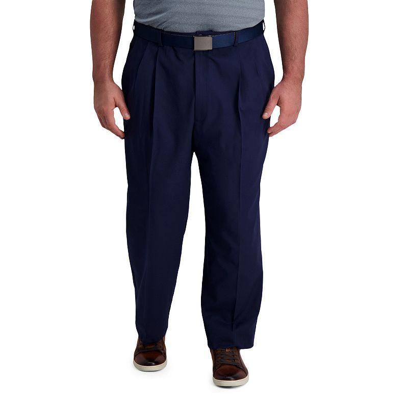 Haggar Mens Cool Right Performance Big and Tall Classic Fit Pleated Pant, 44 34 Product Image