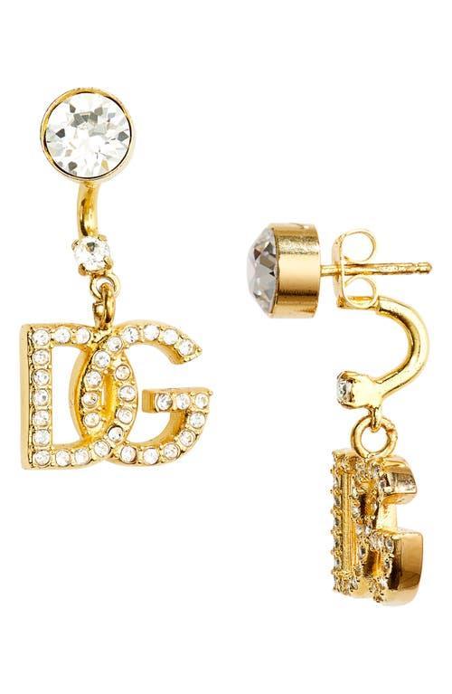 Dolce & Gabbana DG Crystal Logo Drop Back Earrings Product Image