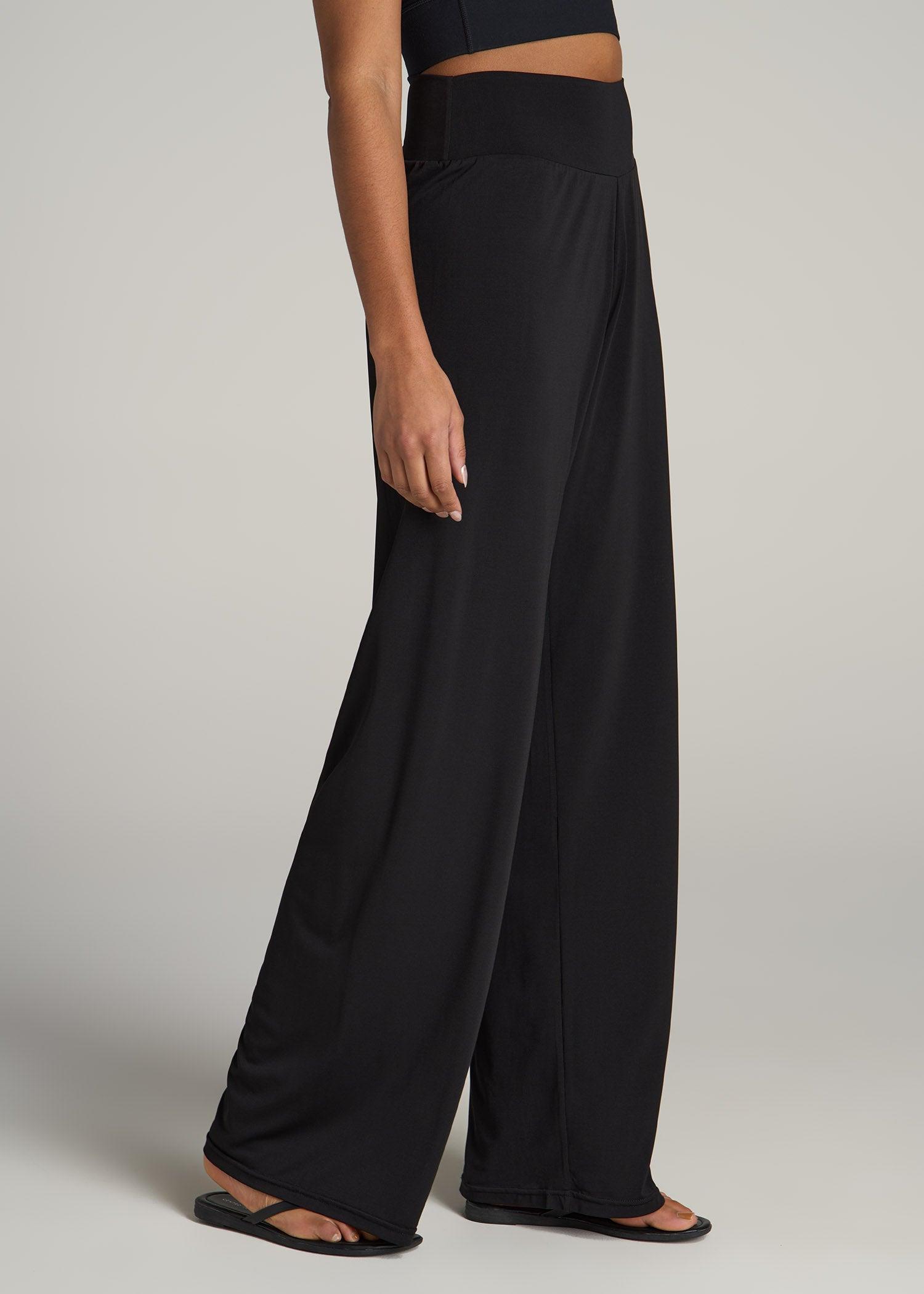 Pull On Breezy Wide Leg Pants for Tall Women in Black Product Image