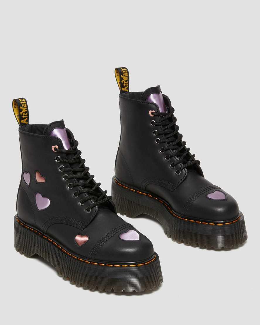 Sinclair Leather Heart Platform Boots Product Image