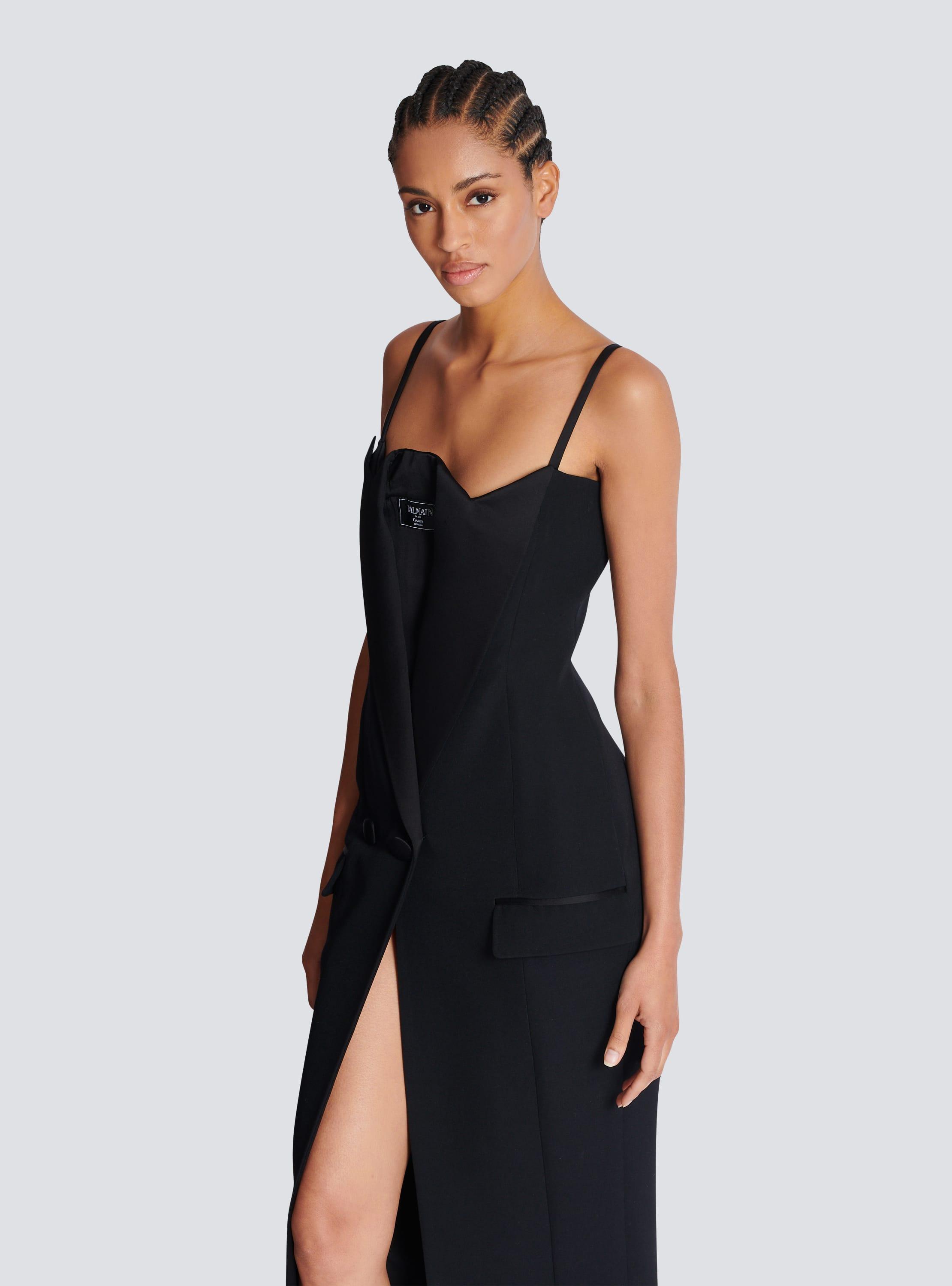 Long strappy grain de poudre dress Product Image