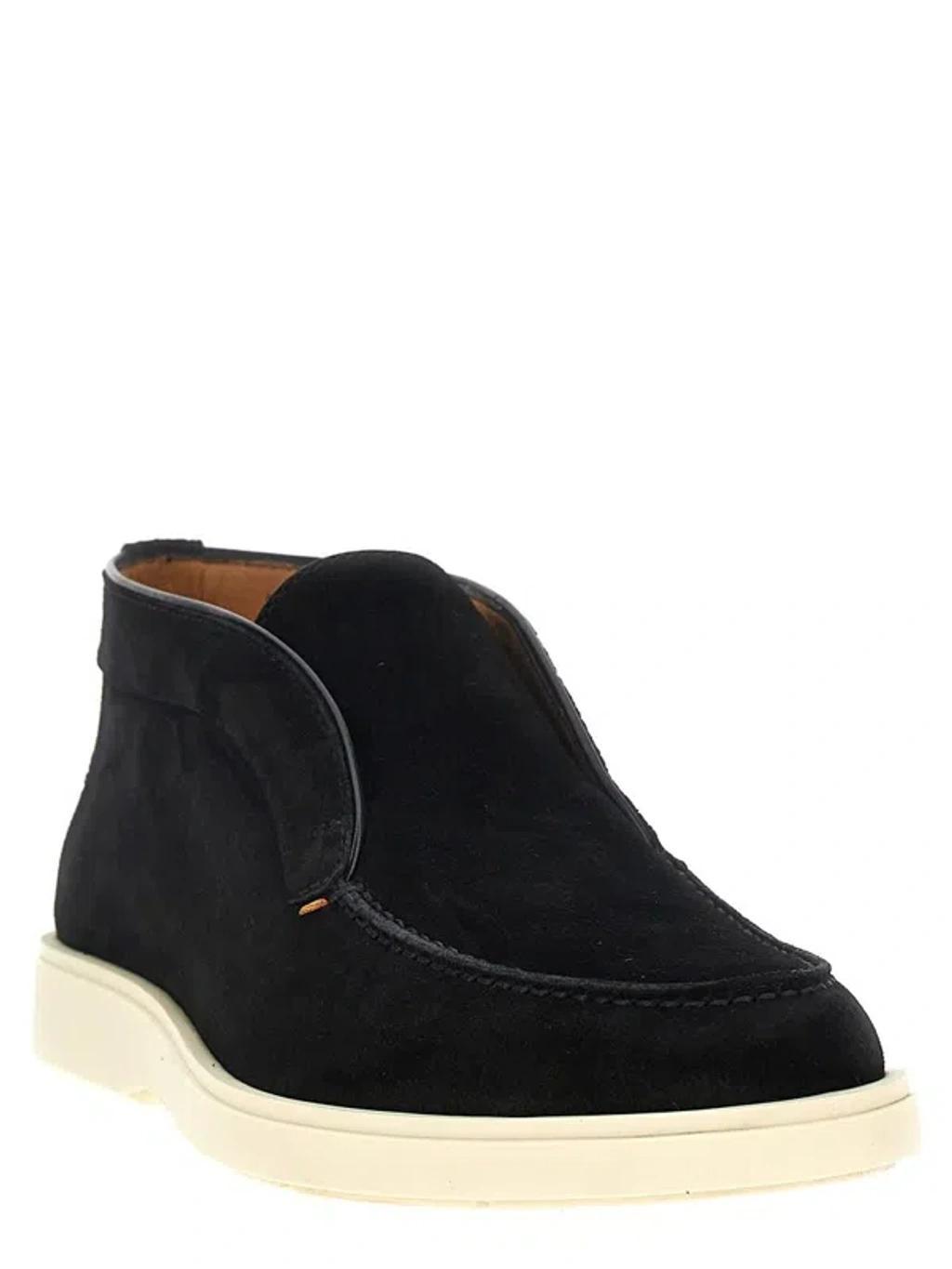 SANTONI Suede Boots In Black Product Image