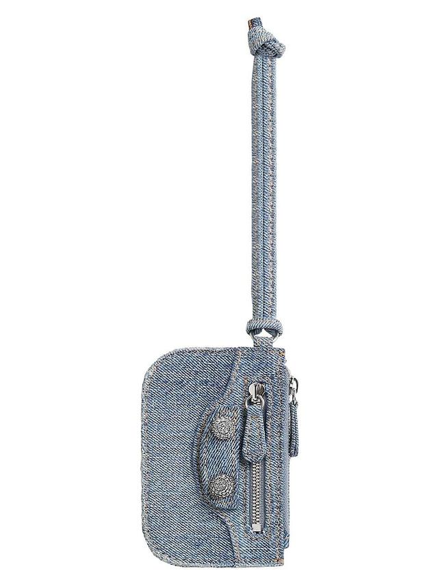 Womens Le Cagole Coin Purse Denim With Rhinestones Product Image