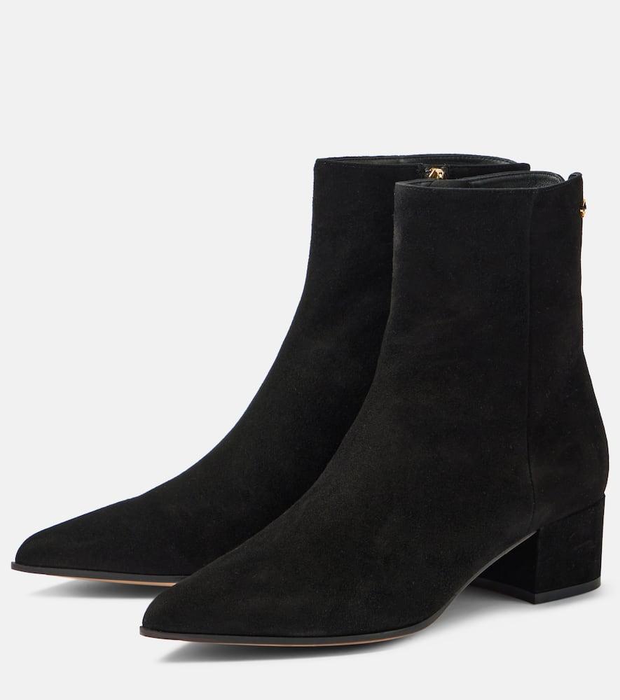 GIANVITO ROSSI Lyell 45 Suede Ankle Boots In Black Product Image