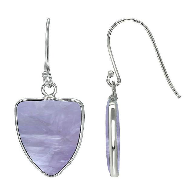 Aleure Precioso Sterling Silver Triangle Shaped Gemstone Drop Earrings, Womens, Purple Product Image