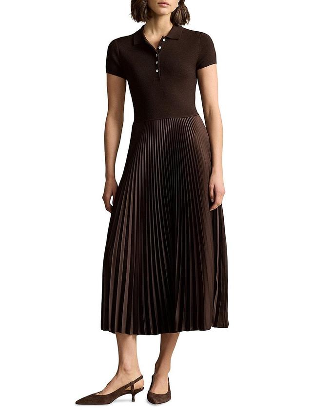 Womens Polo Sweater-Bodice Midi-Dress Product Image