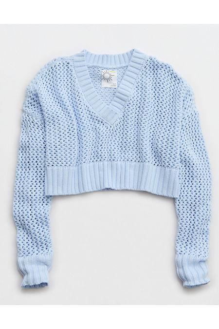 OFFLINE By Aerie Crochet V Neck Sweater Women's Product Image