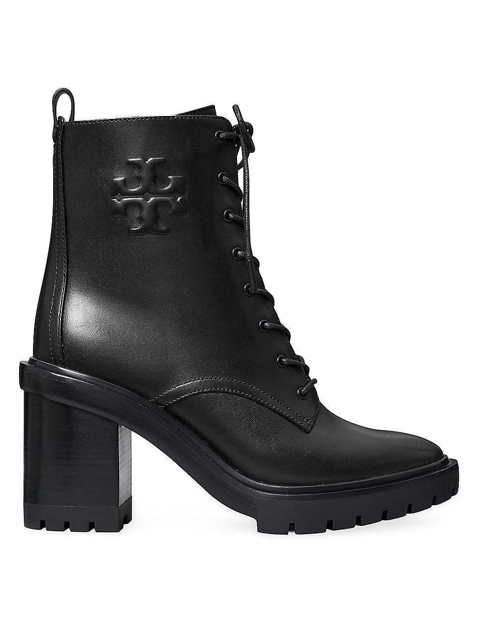 Womens 95MM Leather Lug-Sole Booties Product Image