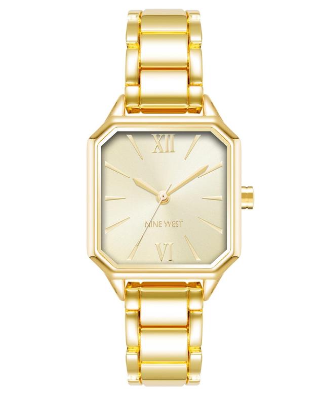 Nine West Womens Quartz Square Gold-Tone Alloy Link Bracelet Watch, 27mm Product Image