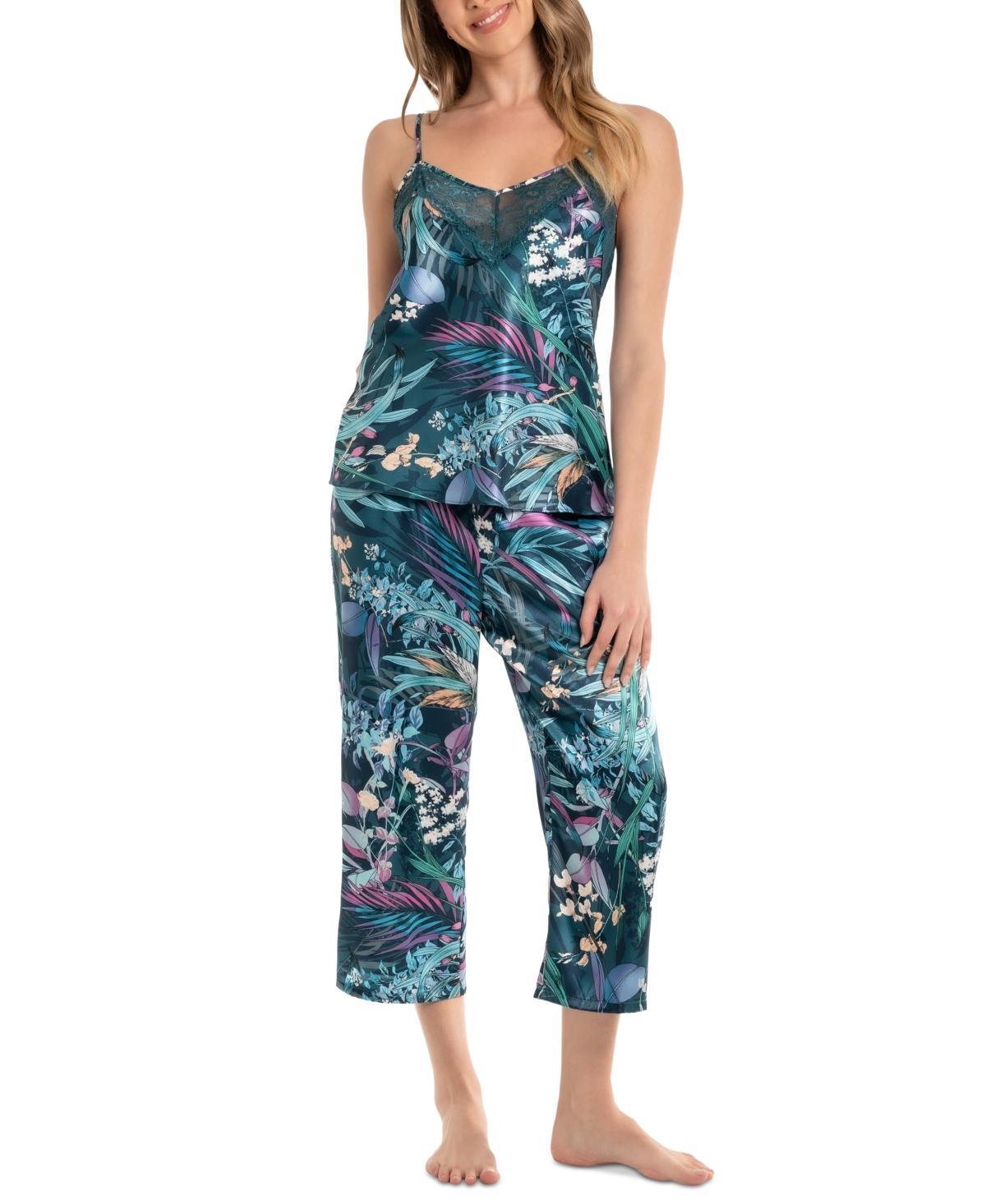 Women's 2-Pc. Cropped Satin Pajamas Set Product Image