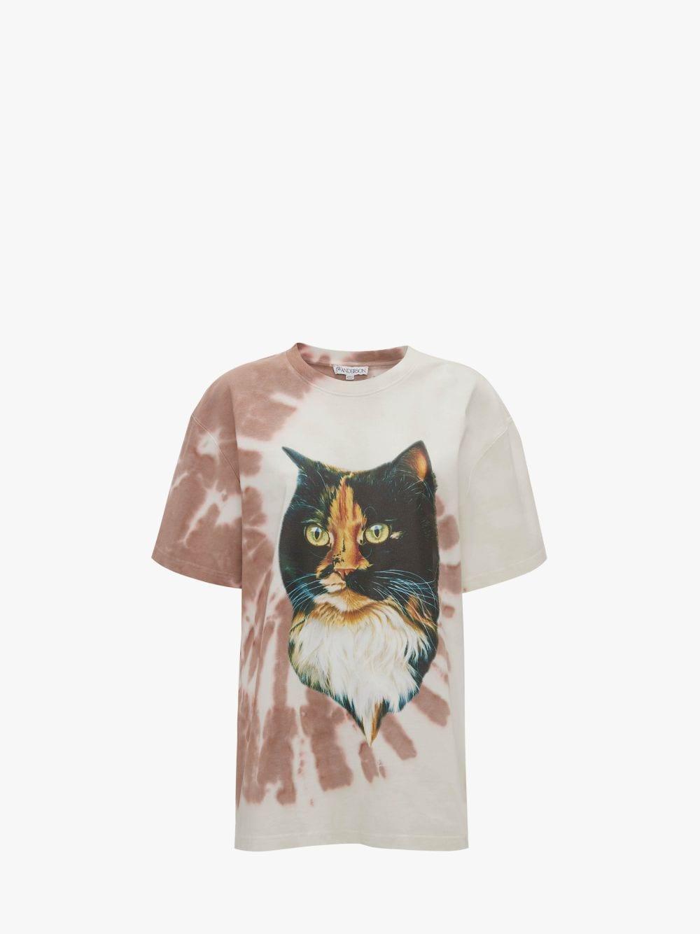 TIE DYE T-SHIRT WITH CAT PRINT in neutrals | JW Anderson US  Product Image