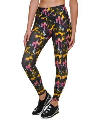 DKNY High-Waist 7/8 Tights w/ Pockets (Lake Blurred Lights) Women's Clothing Product Image