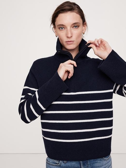 Cashmere Half-Zip Sweater Product Image