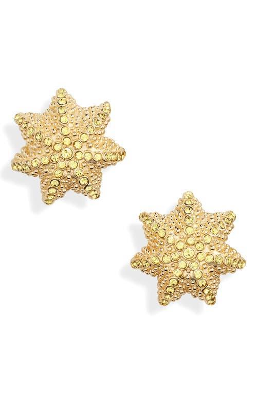 Womens Cactus Ball Goldtone & Glass Crystal Stud Earrings Product Image