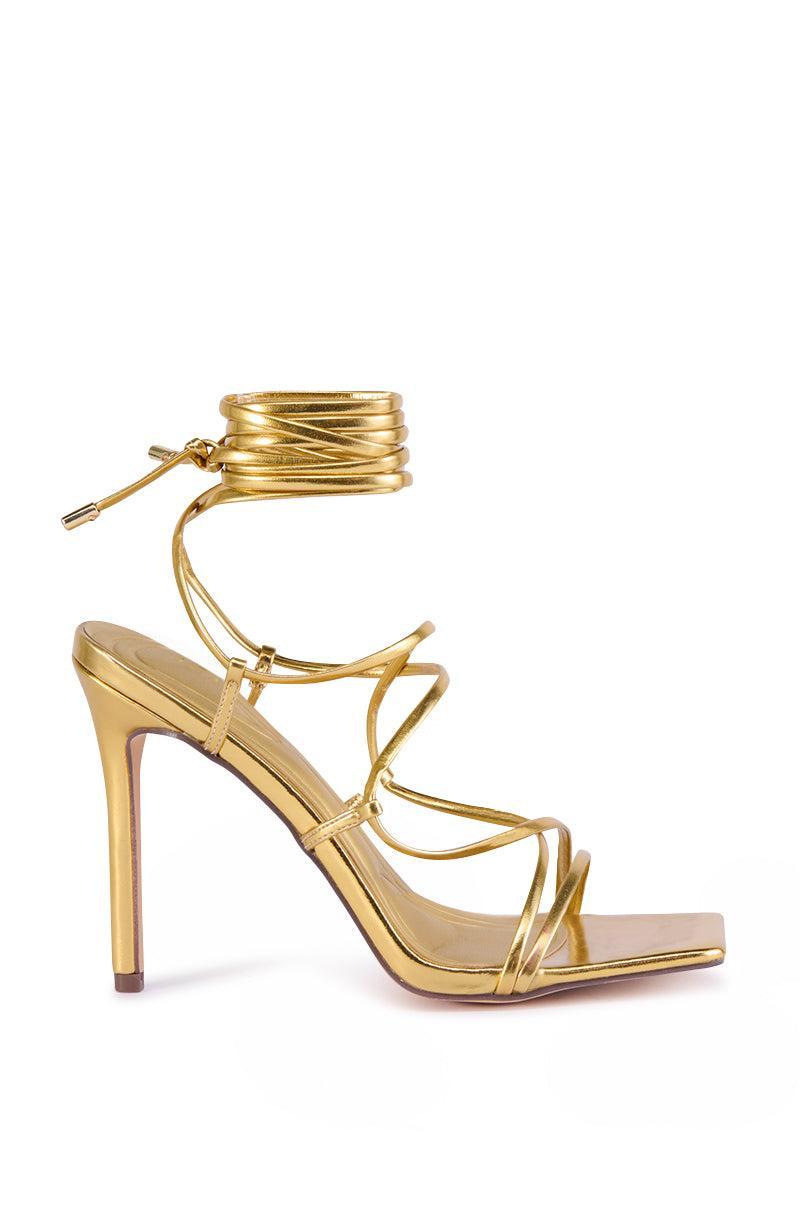 AZALEA WANG LAURA GOLD STILETTO SANDAL Product Image