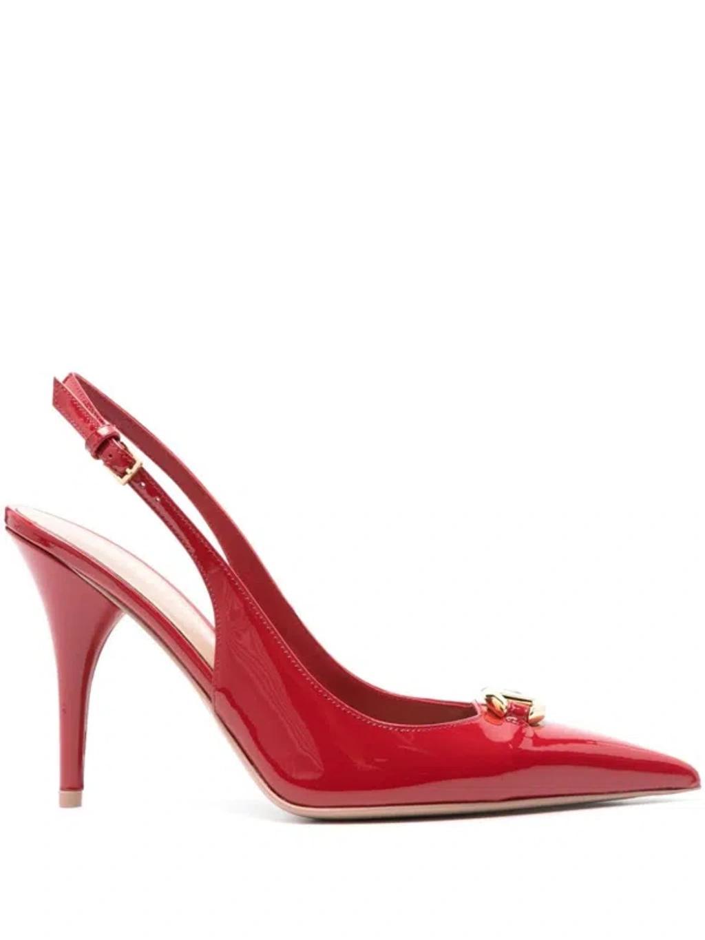 V Logo The Bold Edition Sling Back Pump In Rosso V Product Image