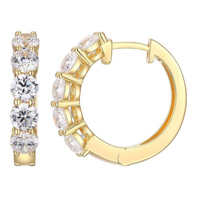 18k Gold Over Sterling Silver Lab-Created Moissanite Hoop Earrings, Womens, Gold Tone Product Image