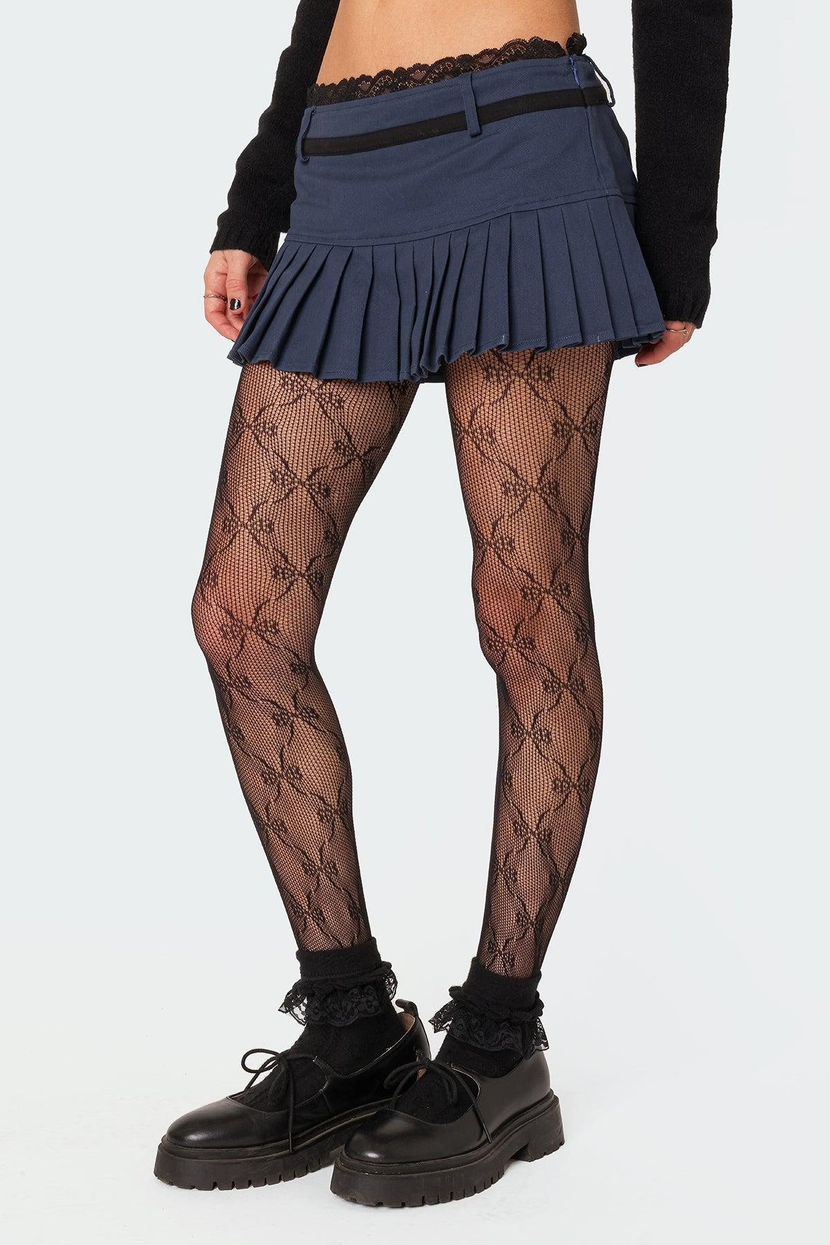 Aria Lace Trim Pleated Skort Product Image