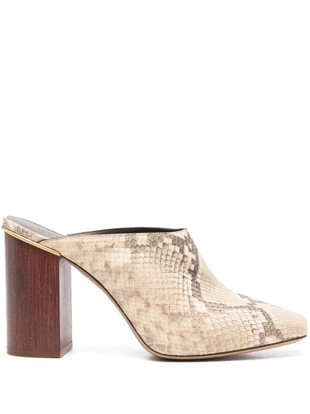 CHLOÉ 95mm Ambre Mules In Beige Product Image