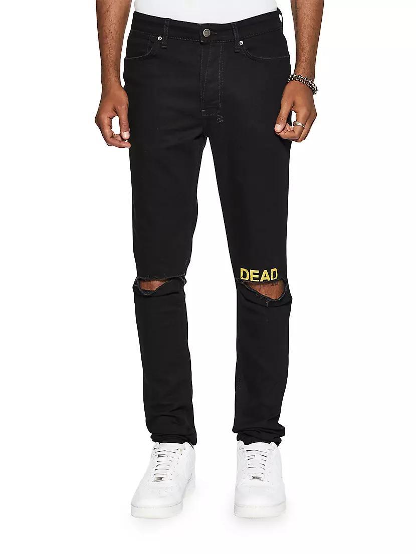 Mad Mad World Van Winkle Laid Black Dead Skinny Jeans Product Image