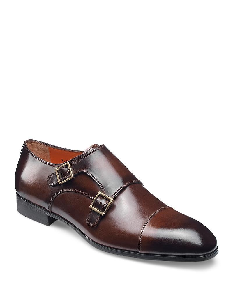 Mens Double Buckle Leather Dress Shoes Product Image