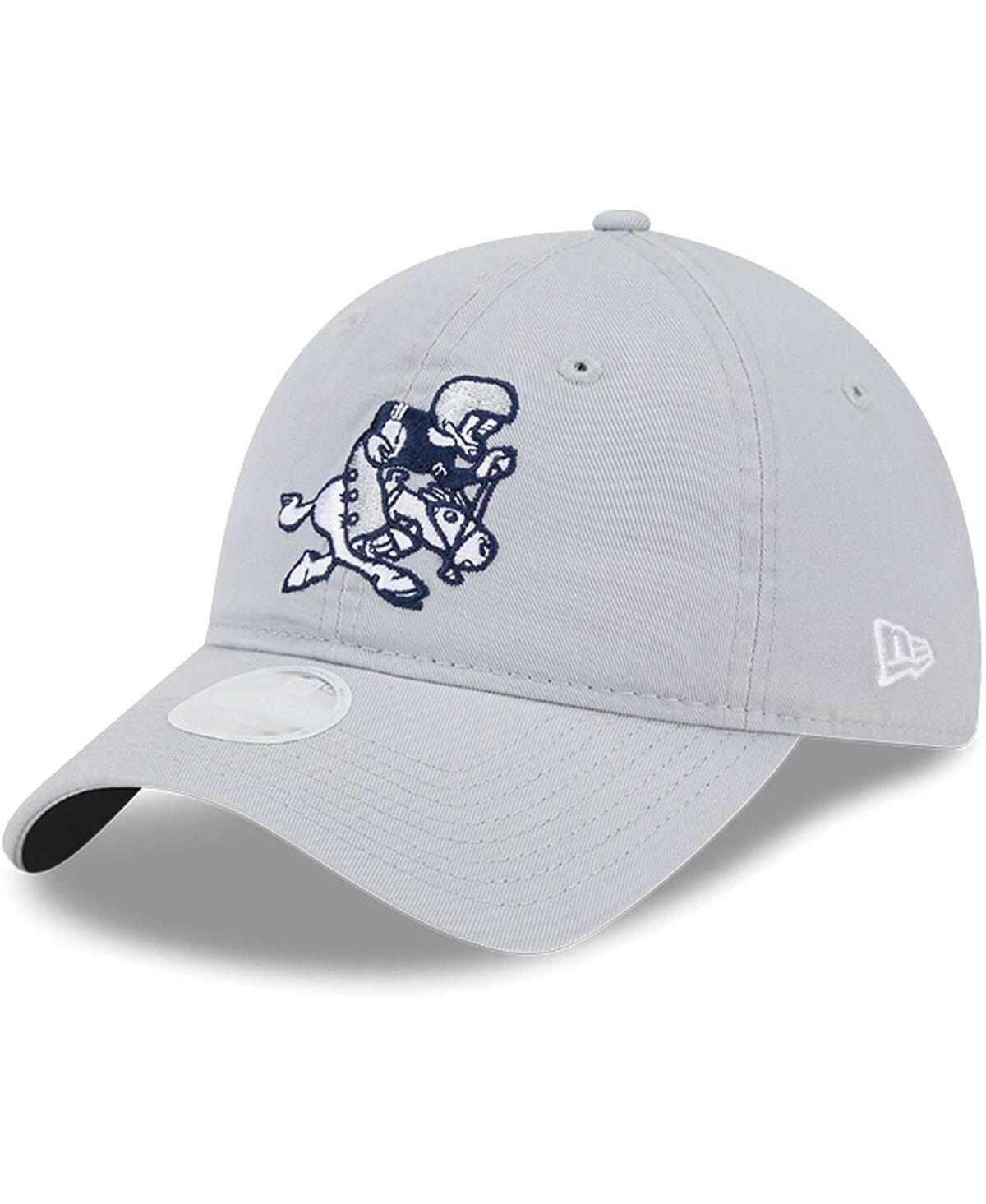 Womens New Era Gray Dallas Cowboys Throwback Main Core Classic 2.0 9TWENTY Adjustable Hat Product Image