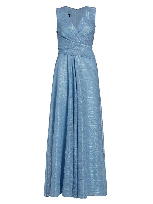 Womens Metallic Voile Sleeveless Gown Product Image