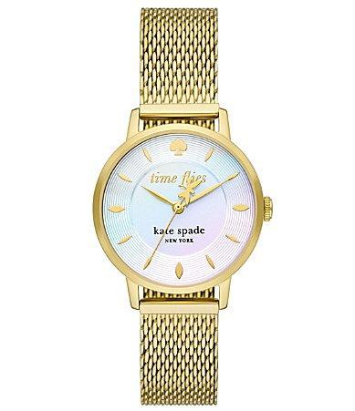 kate spade new york Womens Metro Analog  Gold Stainless Steel Mesh Bracelet Watch Product Image