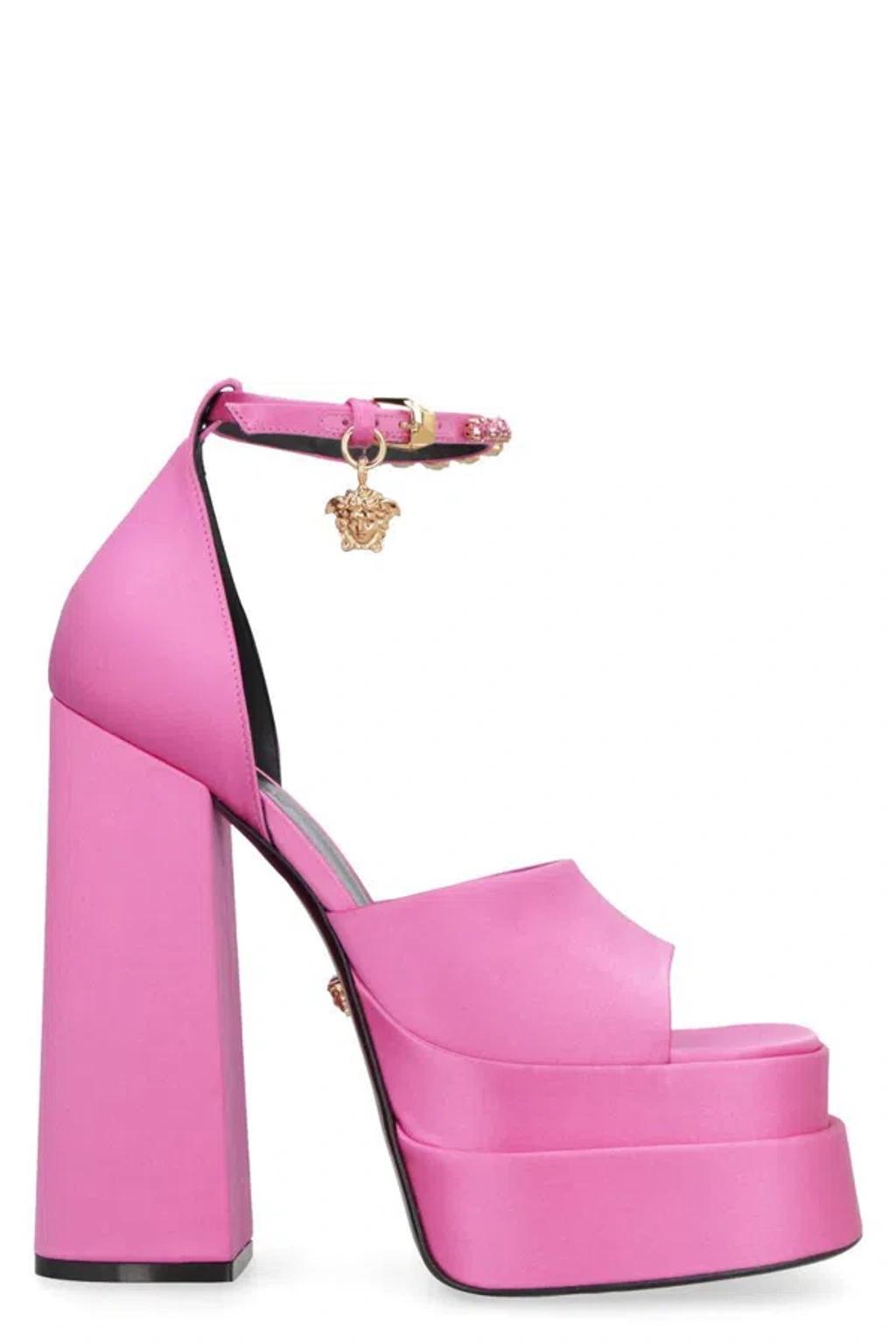 Medusa Crystal Ankle-strap Platform Sandals In Rosa Product Image