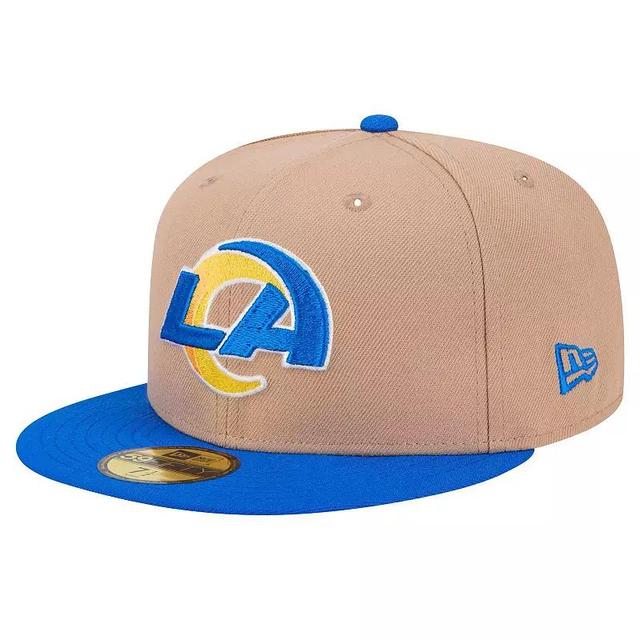 Mens New Era Tan Los Angeles Rams Logo Main 59FIFTY Fitted Hat Product Image