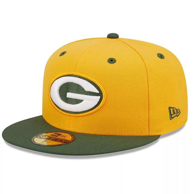 Mens New Era /Green Green Bay Packers Flipside 2Tone 59FIFTY Fitted Hat Product Image