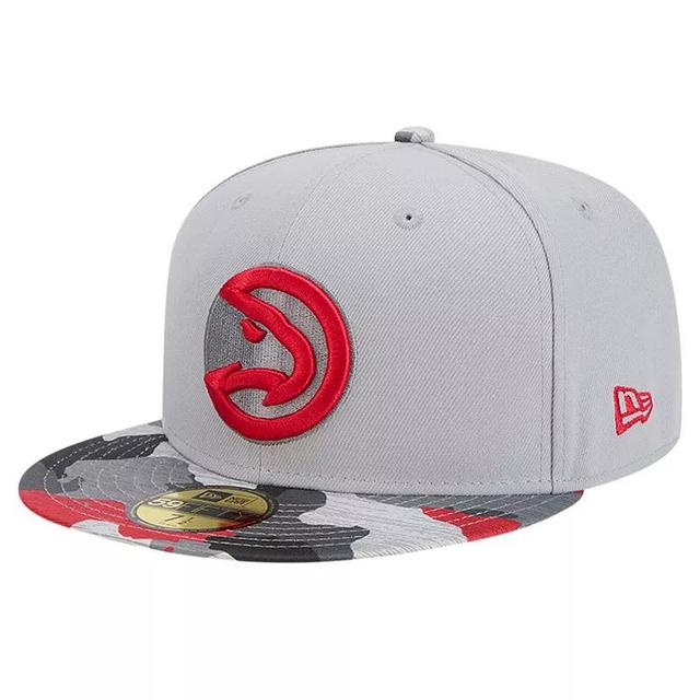 Mens New Era Gray Atlanta Hawks Active Color Camo Visor 59FIFTY Fitted Hat Product Image