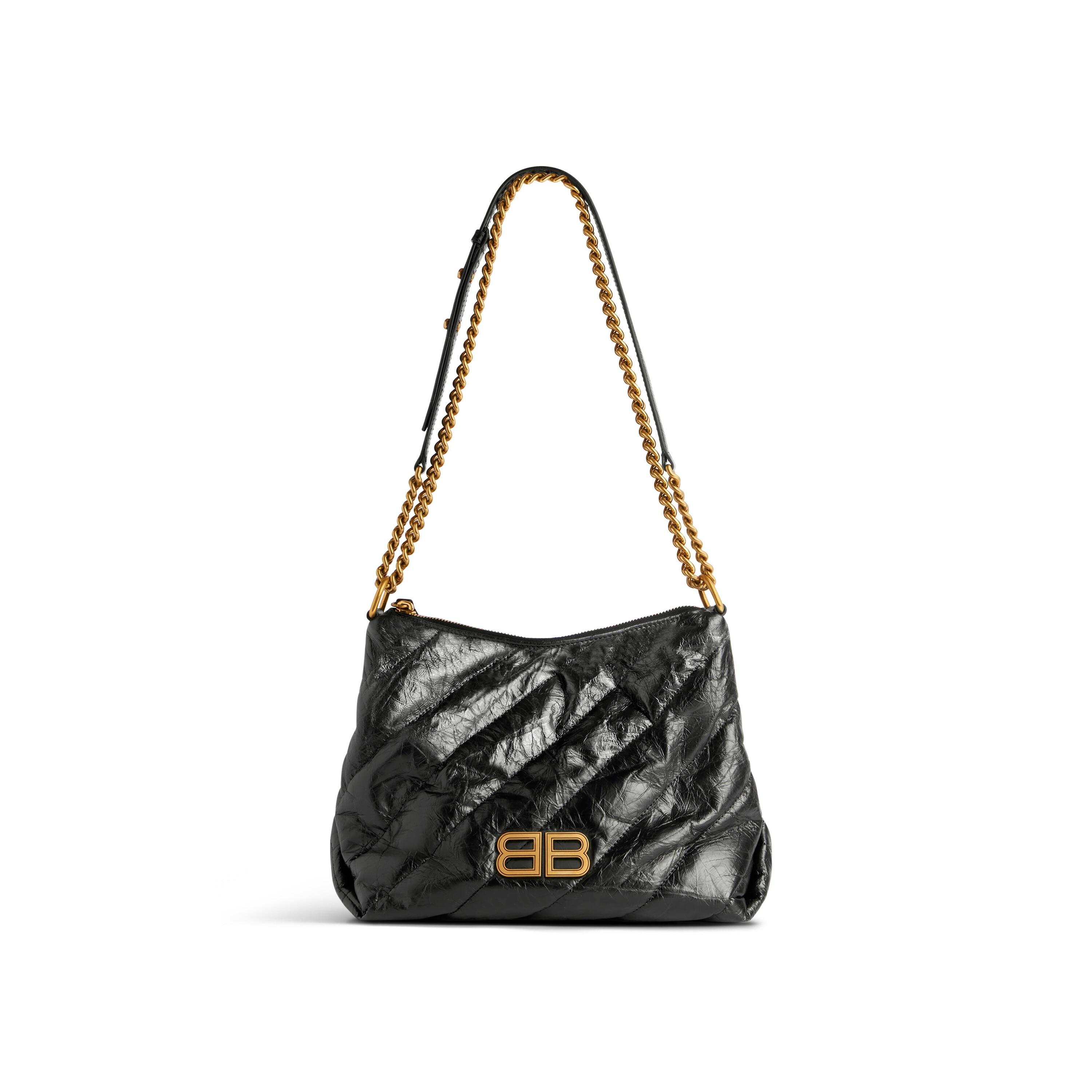 Women's Crush Small Hobo Bag Quilted  in Black Product Image