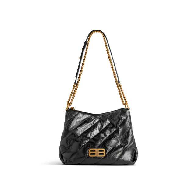 Women's Crush Small Hobo Bag Quilted  in Black Product Image