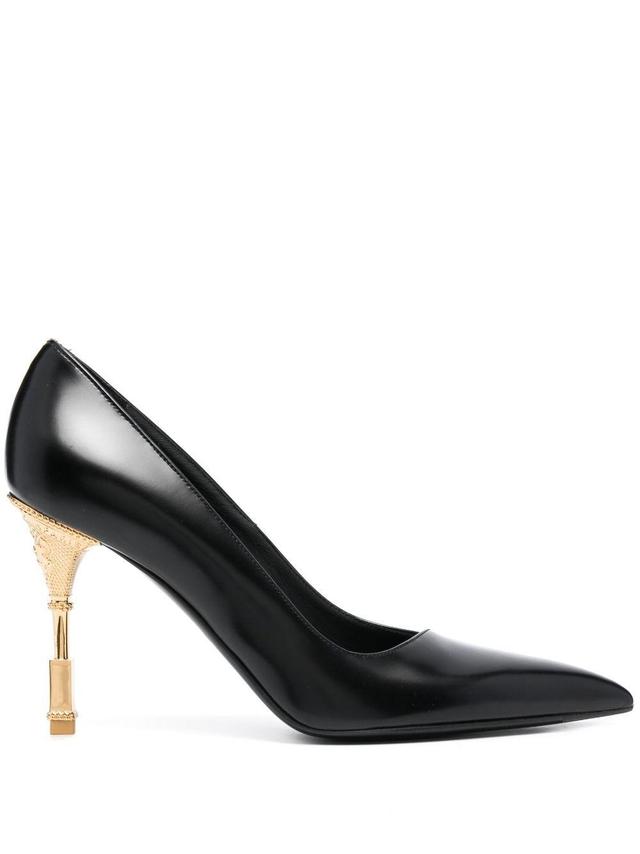 BALMAIN Moneta 95mm Leather Pumps In Black Product Image