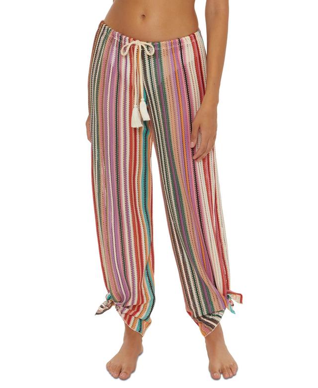 Women's Seaside Striped Crochet Cover Up Pants Product Image